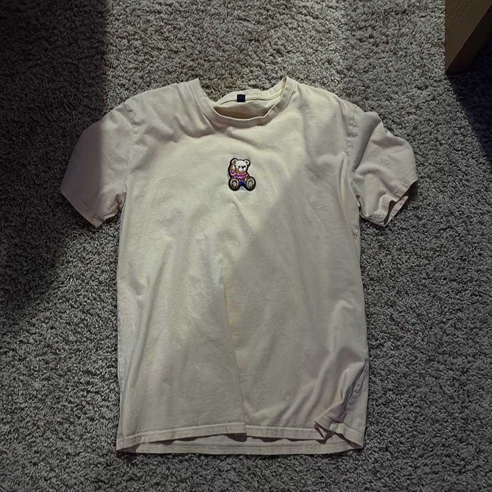 teddy bear embroidered shirt
